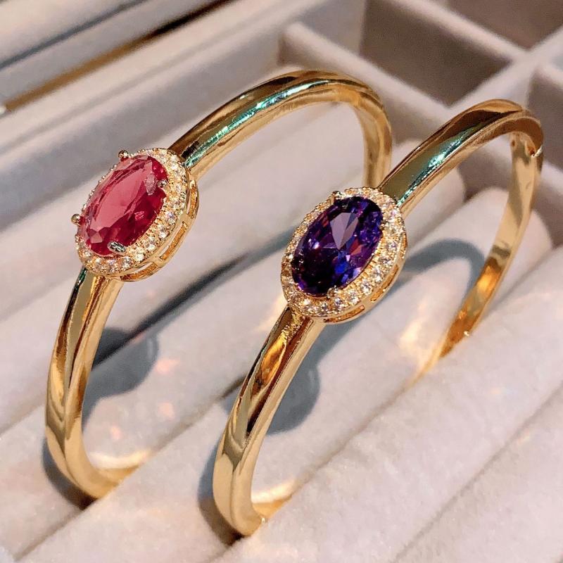 Высококачественные ювелирные браслеты с цветной циркониевой инкрустацией