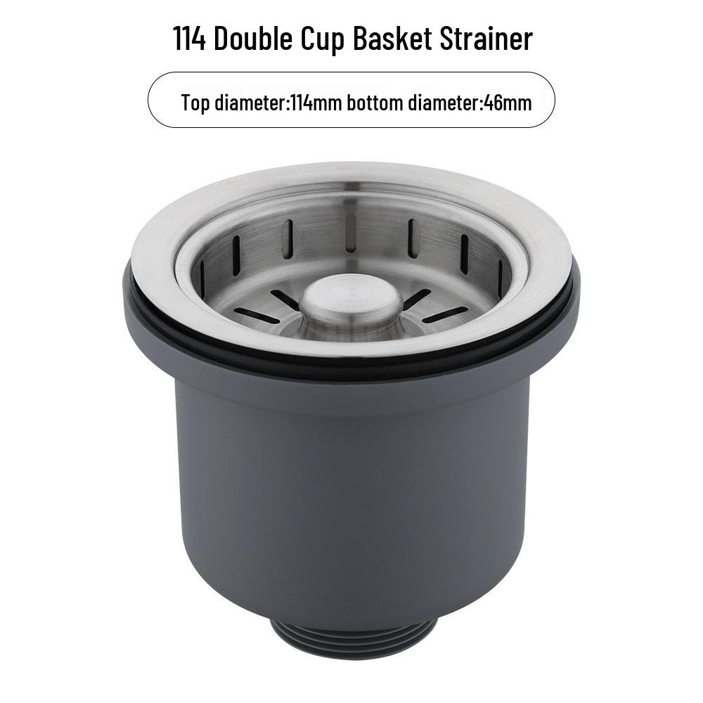 Двухсекционная кухонная мойка из нержавеющей стали 304 с дренажной трубой и корзинчатым сифоном