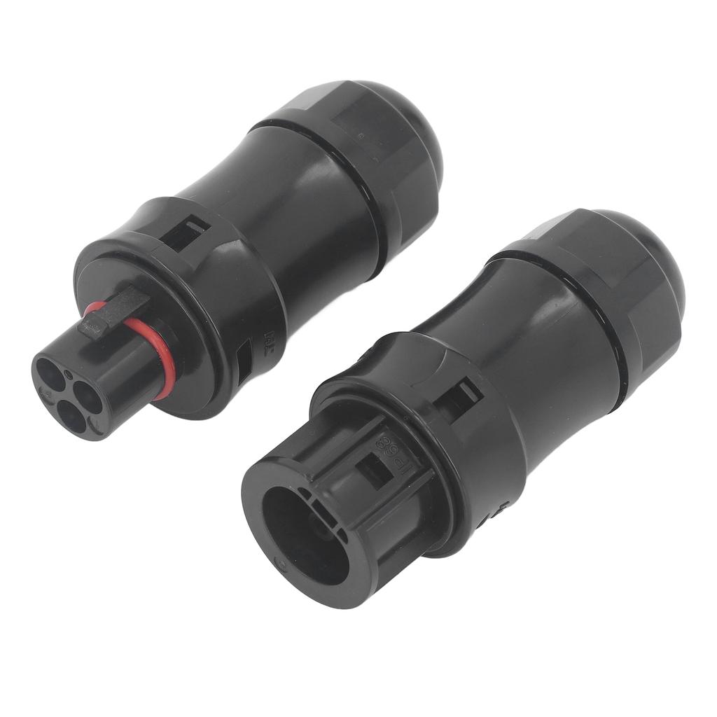 2Pcs Waterproof Power Connector 3 Pin Temperature Resistant Micro Reverse Connection Female Connector 500V