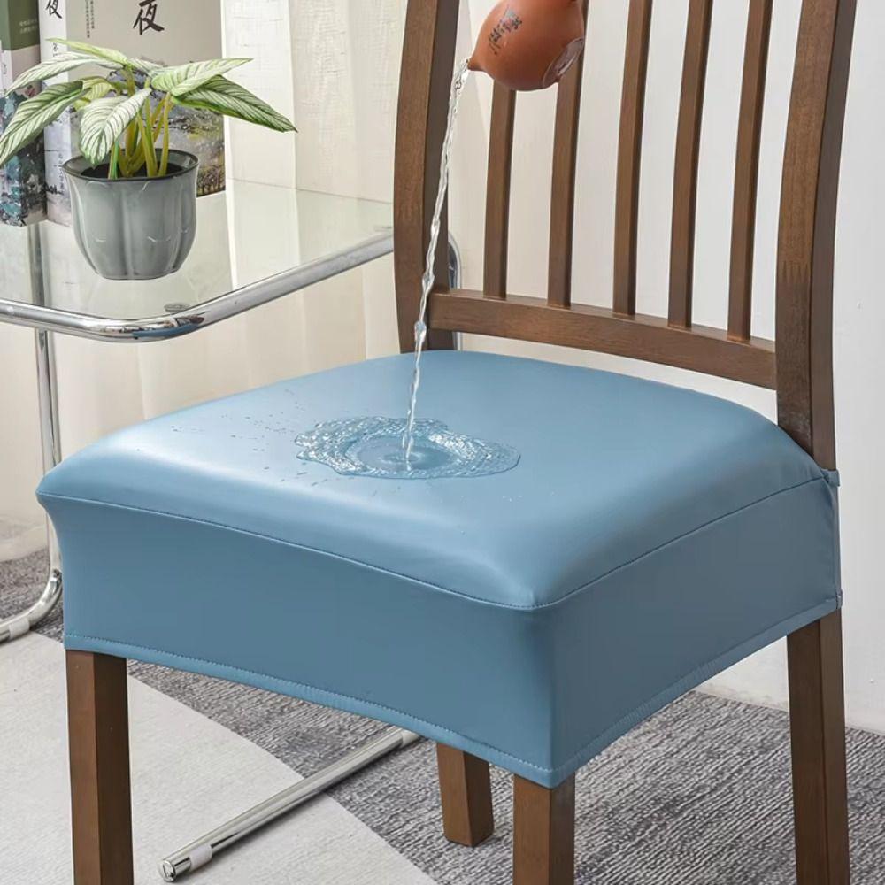 Oil-resistant Waterproof Seat Protectors PU Leather Stretch Seat Cushion Cover Home Furniture