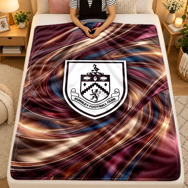 Flannel BlanketBurnley Football Warm Soft Throw Blanket for Indoor Sofa Bed Living Room Use