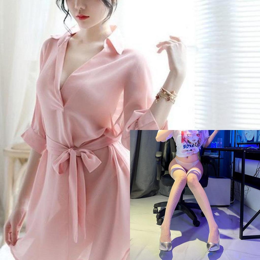 Desire Sheer Lingerie Shirt: Sexy, See-Through Nightgown with Temptation and Easy Removal