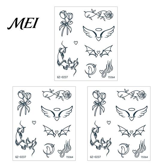 Temporary Body Art Stickers 3Pcs Waterproof Tattoo Sticker for Men Women, Face Arm Chest Shoulder Thigh Waist Decal, Long Lasting Fake Removable