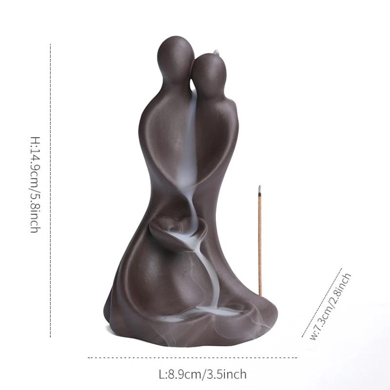1pc,Purple Clay Backflow Incense Burner for Valentine's Day Gift Home Decor Tea Pet Incense Stick Holder (Without Incense)