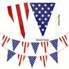 1Pcs Star Spangled Banner Wreath Triangle Banner Party Decoration Anniversary Party Supplies Flag Pulling Banner