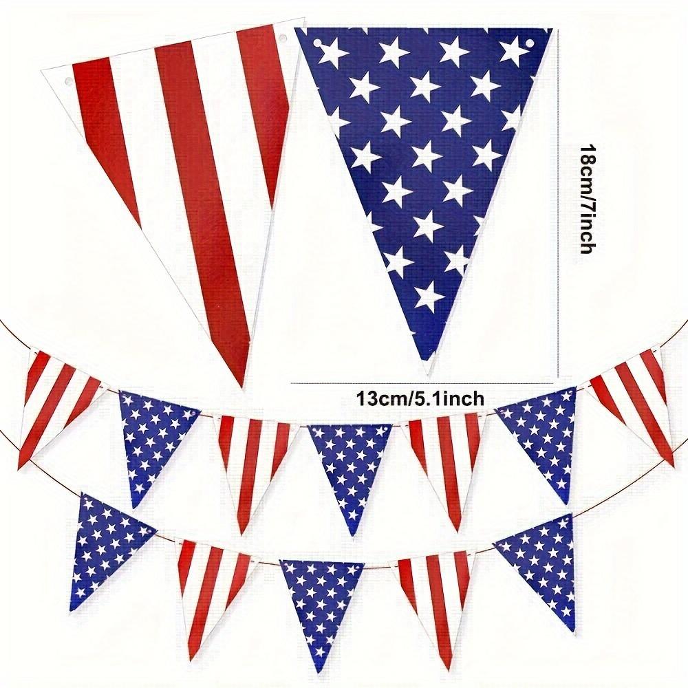 1Pcs Star Spangled Banner Wreath Triangle Banner Party Decoration Anniversary Party Supplies Flag Pulling Banner