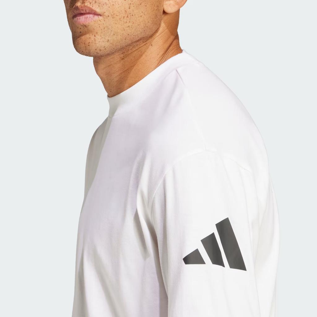 adidas Футболка Essentials Loose Fit 3 Bar Logo Футболка белая/черная мужская уличная JC9296