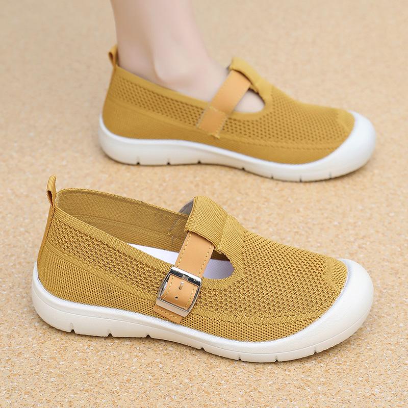 Женские повседневные беговые дышащие трикотажные летние сетчатые спортивные повседневные сандалии для мам