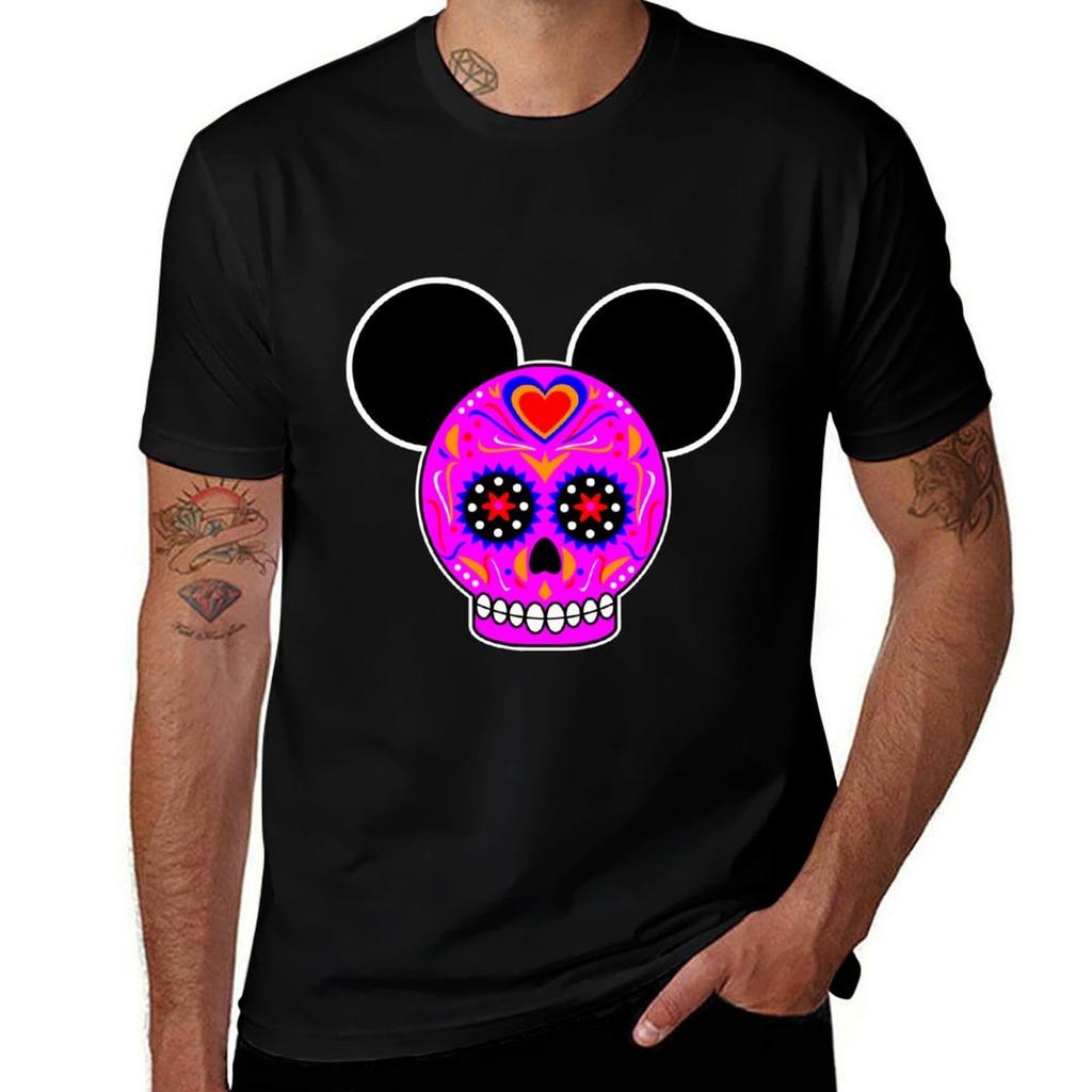 Dia De Los Muertos Ears (Pink) TShirt Urban Casual Loose Fit Tee