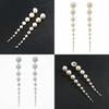 Handmade Pearl Geometric Long Earrings For Women Suitable For Casual Outings