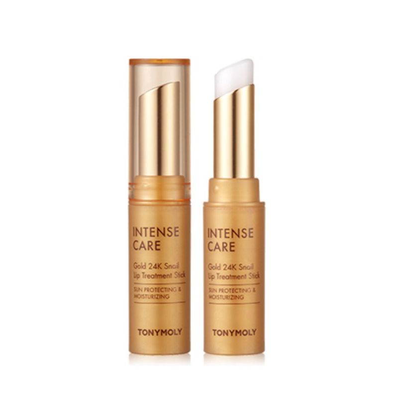TONYMOLY Intense Care Gold 24K Snail Treatment Stick Lip Balm 3.5g – Nourishing Repair Lip Balm for Dry & Chapped Lips | K-Beauty Moisture Care