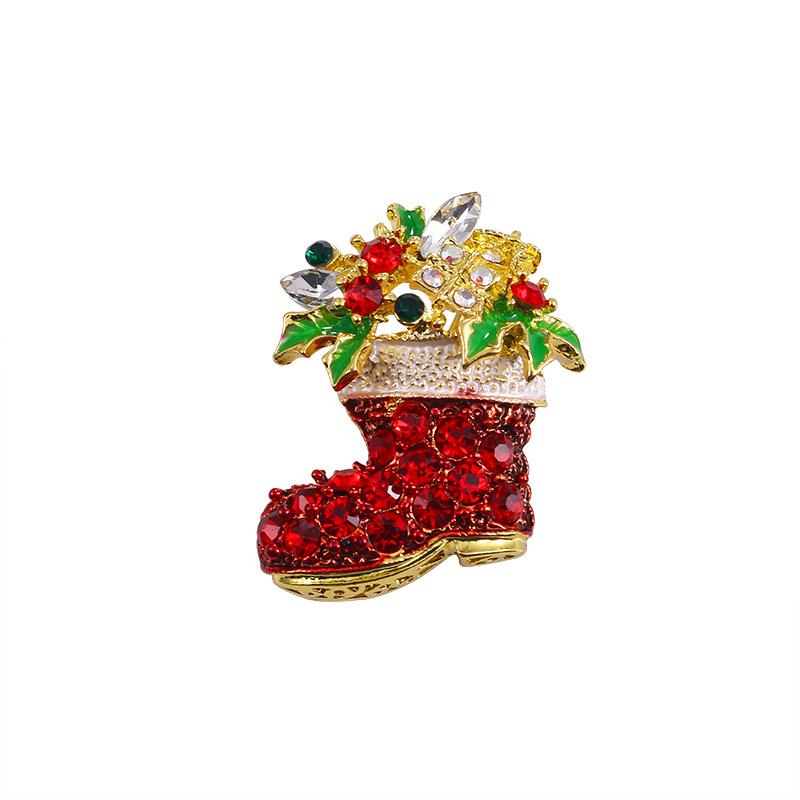 Santa Claus Christmas Tree Brooch - Retro Alloy Jewelry Pin for Clothing, Shoes, and Hats