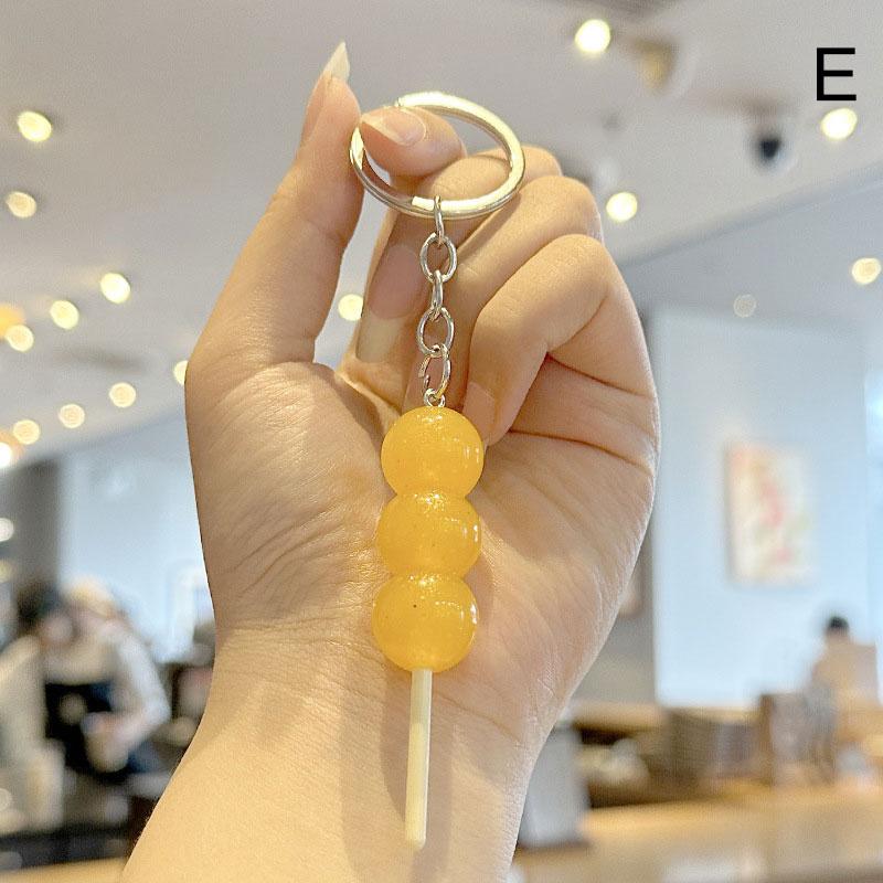 Светящиеся в темноте брелки для ключей Bing Tang Hu Lu с подвеской из смолы в виде еды, мини-брелки
