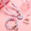 Little Girl Cute Cartoon Rainbow Love Necklace Bracelet Ring Princess Suit Zircon Children Girl Baby