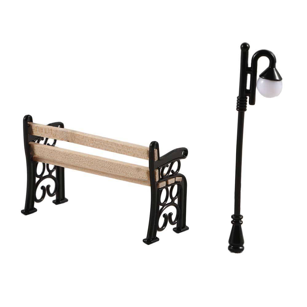 Fairy Garden Toy Street Lamp Micro Landscape Dollhouse Ornament Micro Landscape Miniature Figurine