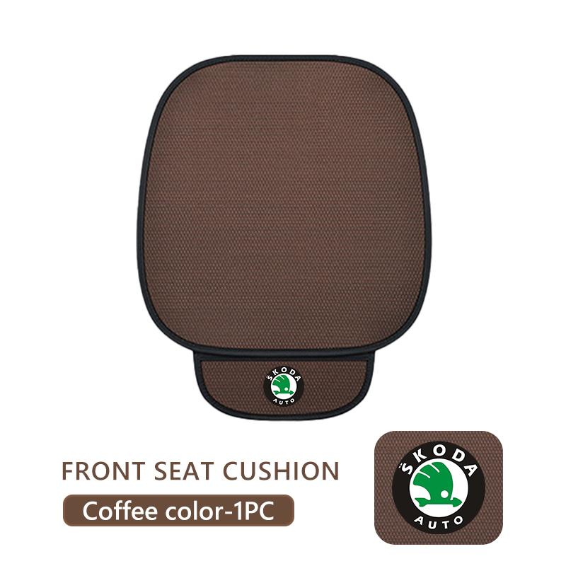 CAPR9 Car Seat Cushion Cover Breathable Ice Silk Soft Mats For Skoda Kamiq MK3 Roomster Rapid Kodiaq Karoq Fabia Enyaq