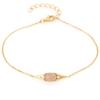 [R5617] - Bracelet Argent 'Meghan' Quartz Rose Doré - 25x5 Mm