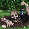 3/2/1PCS Halloween Zombie Crawling Horror Decor, Scary Led Lights Zombie Holding Lantern Outdoor Figurine Light