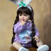 BZDOLL 55 см 22 дюйма реалистичная кукла-младенец из мягкого силикона с длинными каштановыми волосами принцесса малышка Bebe рождественский подарок