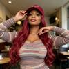 TEMU African Women Wig Baseball Cap 99J Wave Long Curly Synthetic
