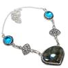 Labradorite Handmade Gemstone 925 Sterling Silver Jewelry Necklace 18" u6U76