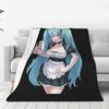 Hatsune Miku Funny Art Blanket Warm Soft Novelty Plush Bedding Throws For Bedroom Camping Flannel Bedspread Bed Cover