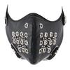 Защитная маска для использования Готический дизайн Черная ПУ кожа С металлическим декором Регулируемый дизайн для Хэллоуина Косплей вечеринок