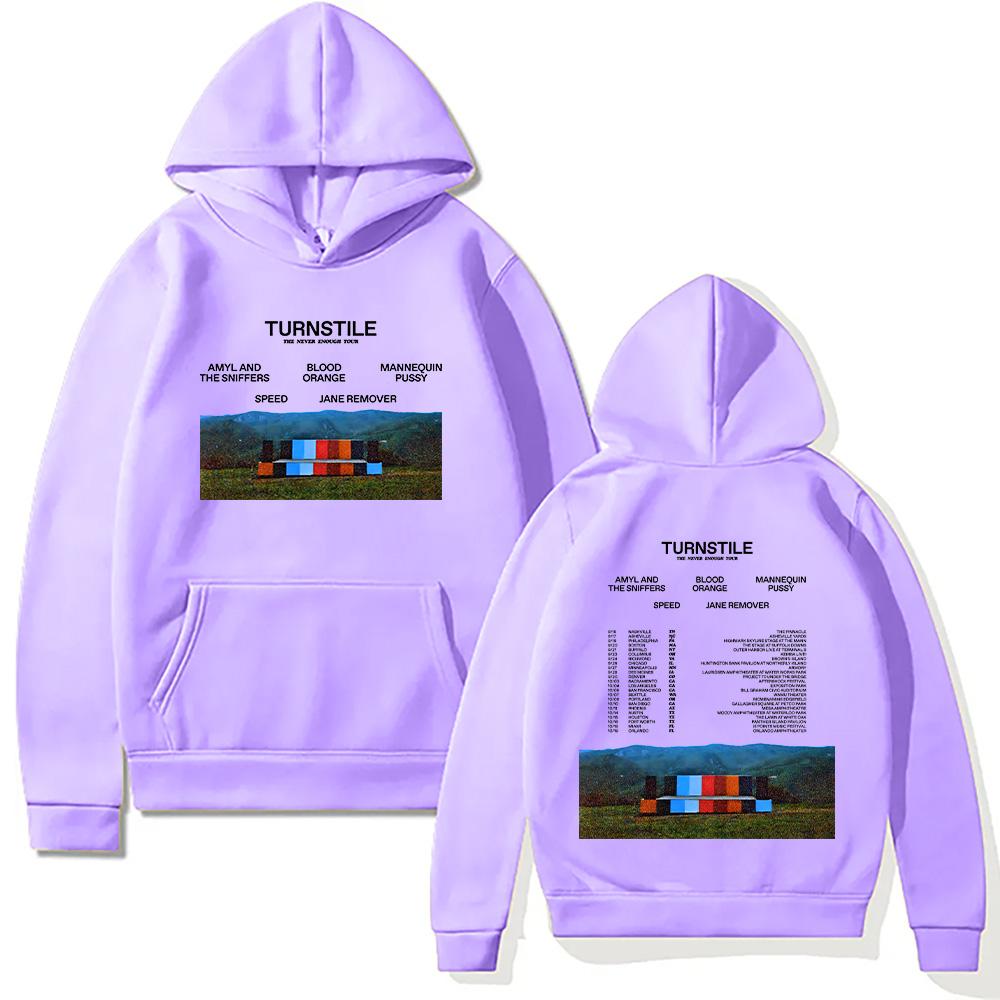 Толстовки Turnstile Band Turnstile The Never Enough Tour 2025 Свитшот Унисекс Хип-хоп Рок Уличные Пуловеры Двусторонние Уличная одежда