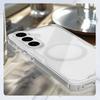 Magnetic Transparent Full-Cover Airbag Shockproof Ultra-Thin Case with Raised Lens for Samsung S26 Ultra, Hard with Soft Edges, Natural Pro White