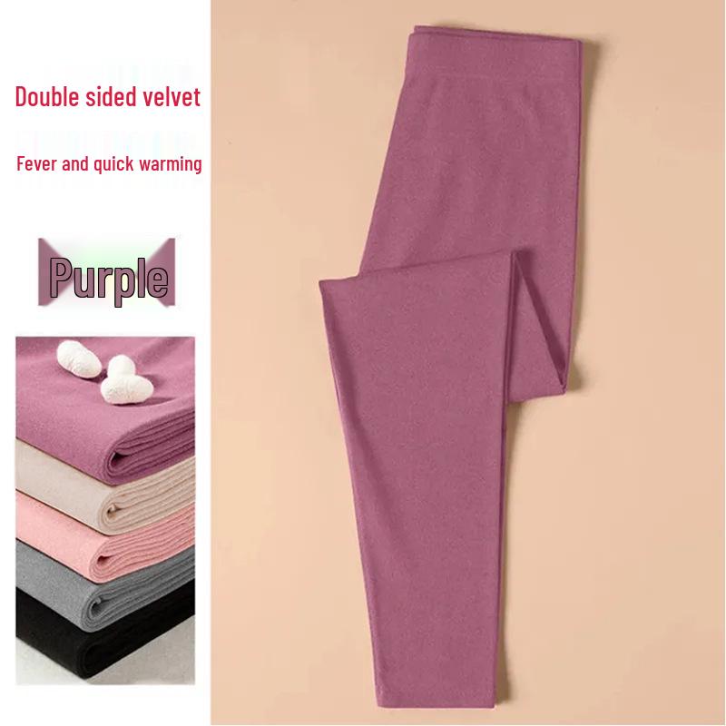 Double-Sided Thermal Fleece Cold-Resistant Slimming Pants for Autumn/Winter Versatile Warm Inner Wear
