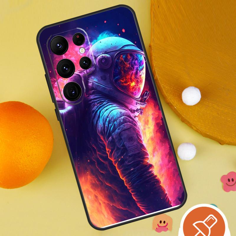 Space Moon Astronaut Phone Case For Samsung Galaxy S25 Ultra S24 S23 S22 S21 Ultra S9 S10 Plus S20 FE Funda Cover