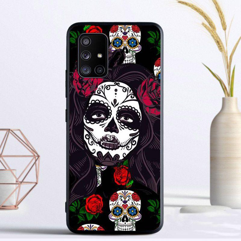 Mexican Skull Girl Tattooed Art Cover For Samsung Galaxy A13 A53 A11 A12 A32 A22 A52 A10S A41 A42 A33 A20E A30S A40 A21S Cases