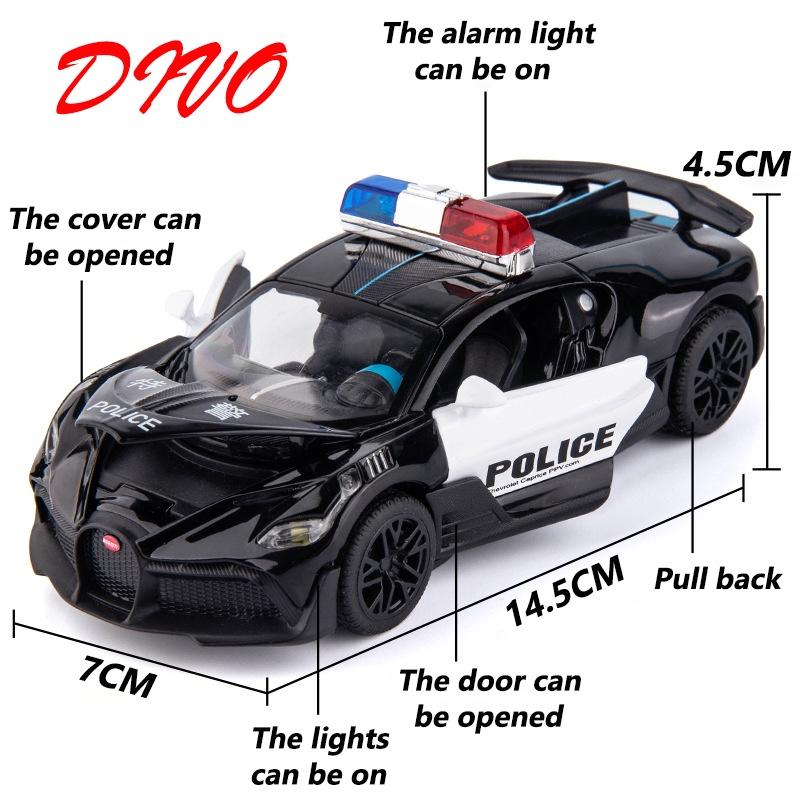 РУМ1:32 Scale Bugatti Divo Police Alloy Модель автомобиля Световой и звуковой эффект литья под давлением игрушки для мальчиков детские игрушки подарок на день рождения игрушки для детей детские игрушки модель автомобиля