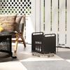 Firewood Rack, 2 Carrying Handles, Steel Frame, Up to 30kg, 36x30x36cm, Black