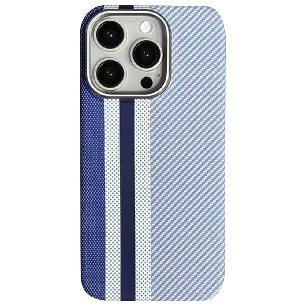 For iPhone 15 Pro Case Compatible with MagSafe Carbon Fiber Texture PC Phone Cover