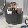 Makeup Brush Holder 360-Degree Rotating Storage Box Large Capacity Multiple Compartments Countertop Cosmetic Organizer