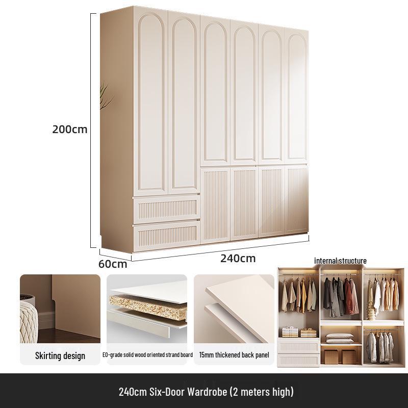 Modern Solid Wood Wardrobe: Light Luxury Storage Solution for Small Apartments