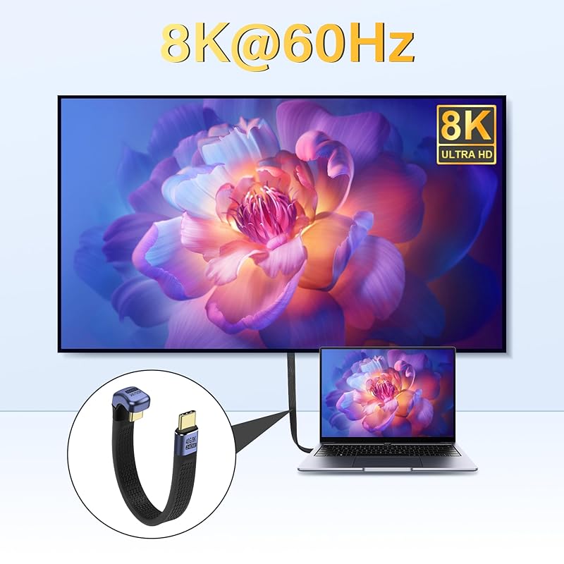 Удлинительный кабель SinLoon 40 Гбит/с USB4.0 Type C, 240 Вт, 8K PD, быстрая зарядка, плоский тонкий кабель USB-C - U-типа, кабель для передачи данных FPC для ноутбуков и мобильных телефонов