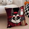 Edgy Musical Quirky Animate HHazbin Hotel Cushion Cover Throw Pillow Cover Hidden Button Durable Polyester Chair Cushion