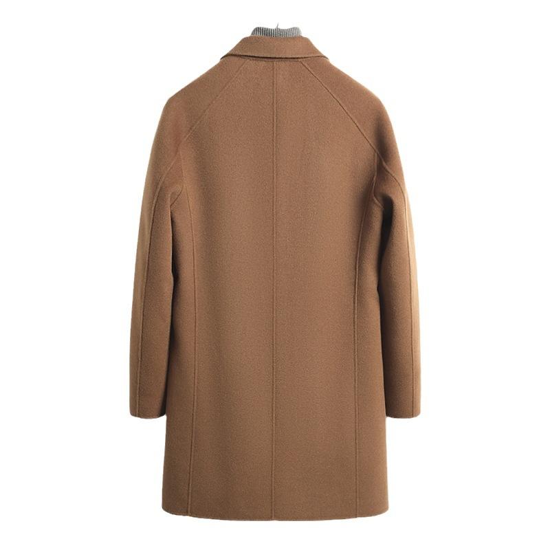 100% камвольная шерсть шерстяное пальто средней и длинной длины тонкое шерстяное пальто высокого качества ручной работы без кашемира мужское пальто
