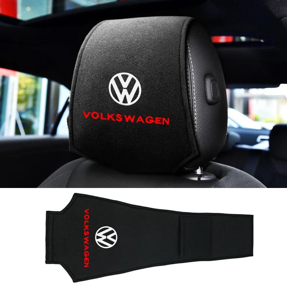 1/2PCS Car Headrest Cover Seat Accessories Car Styling Accessories For VW Golf Polo Jetta Passat Tiguan Beetle Touran Polo 7UED