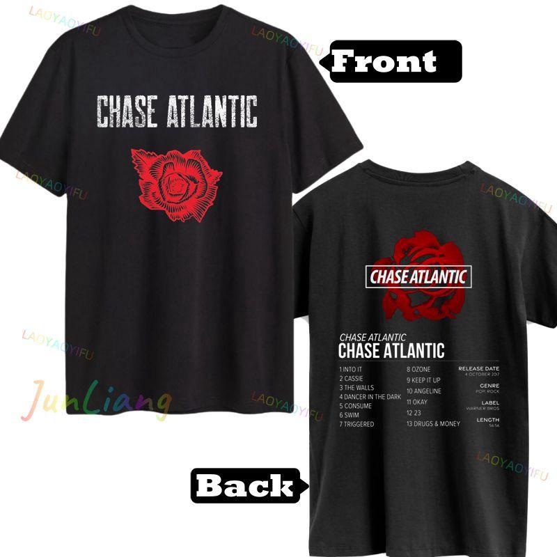 Группа CHASE ATLANTIC Тур 2025 Футболка Летняя Короткий рукав Мужская Футболка Хип-хоп Рок и Готический стиль одежды фанатов