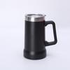 24 унции (около 710 мл) пивная кружка из нержавеющей стали с вакуумной изоляцией и ручкой - большой емкости, портативная, для использования на открытом воздухе