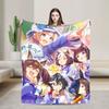 Плечистый плед с изображением аниме Umamusume Pretty Derby, милый, плюшевый, теплый, для кровати, дивана, весна, осень