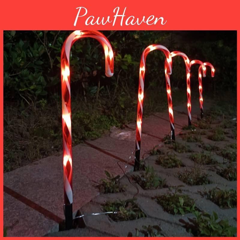 Christmas Solar Candy Cane Light String For Courtyard Garden Lawn Decoration