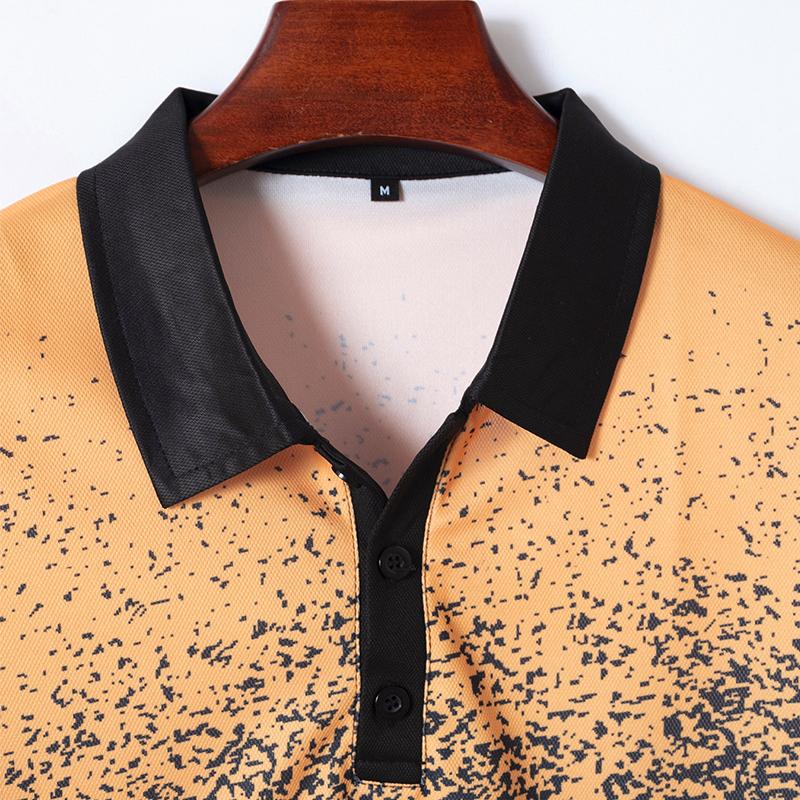 3D цифровая печать градиент цвета короткий рукав рубашка поло с лацканами мужская повседневная мода 100% полиэстер гольф рубашка поло топы