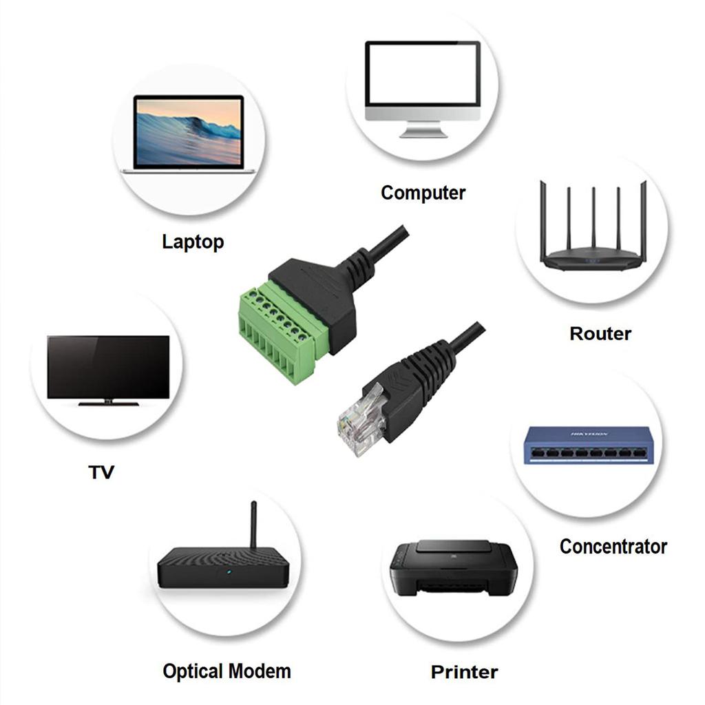 RJ45 удлинительный кабель «папа-мама» 8-контактный винтовой клеммный адаптер для передачи сетевого сигнала