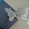 Women's Vintage Gold Butterfly Brooch with Diamond Studs
