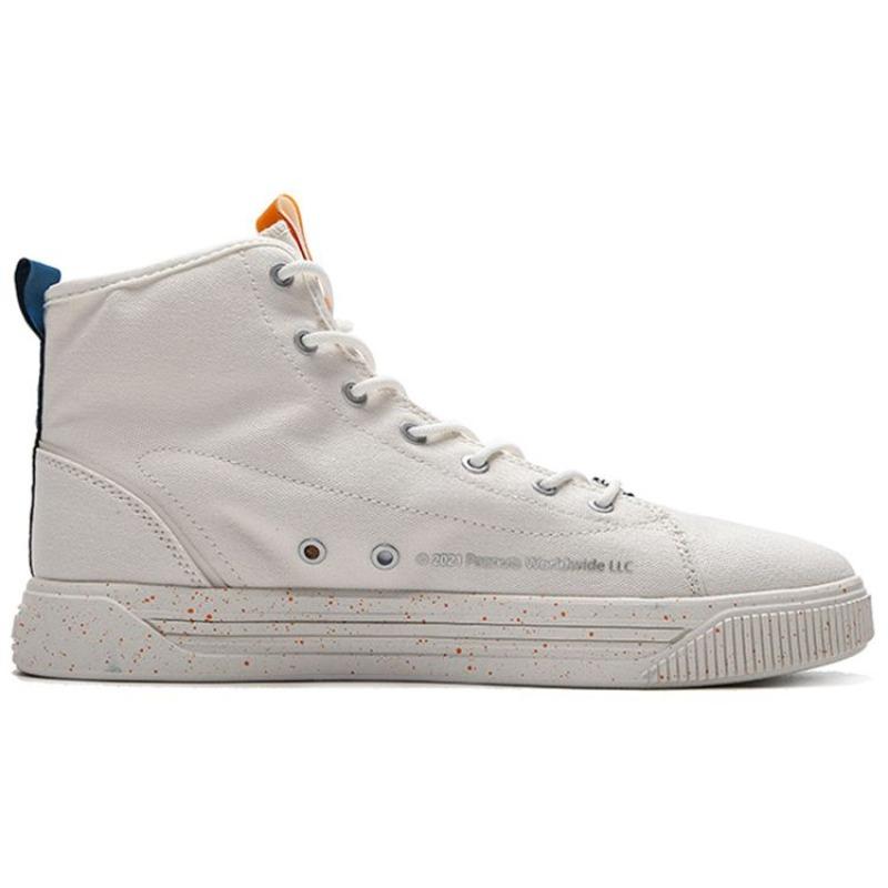 Snoopy x Anta High Top Sneakers Mens Ivory White 912138604-1