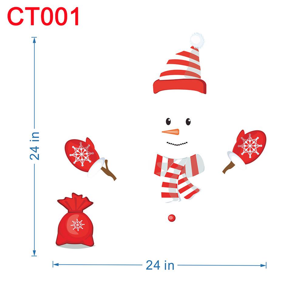 2024 New Christmas Snowman Expression Magnetic Refrigerator Sticker DIY Cartoon Garage Door Waterproof Wall Sticker Decoration
